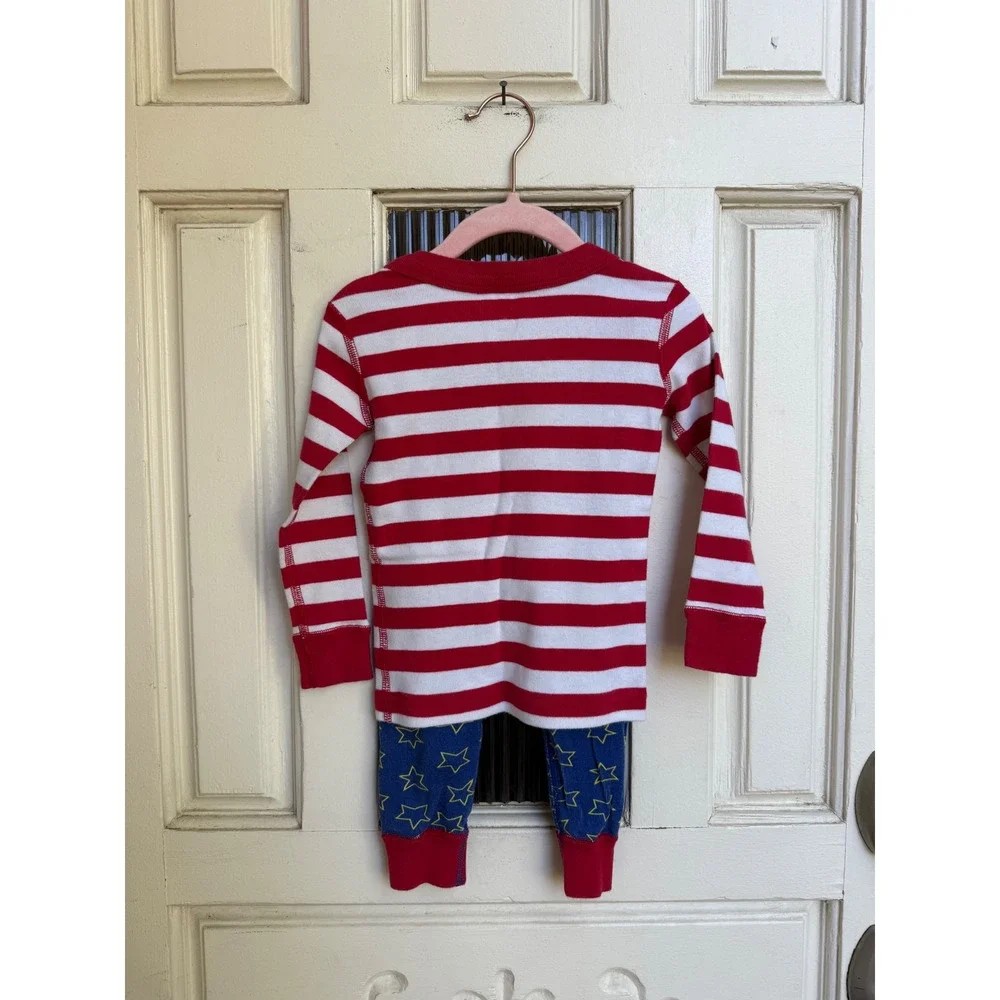 Hanna Andersson Wonder‎ Woman Pajamas Red White Stripe Organic Cotton Size 2T
